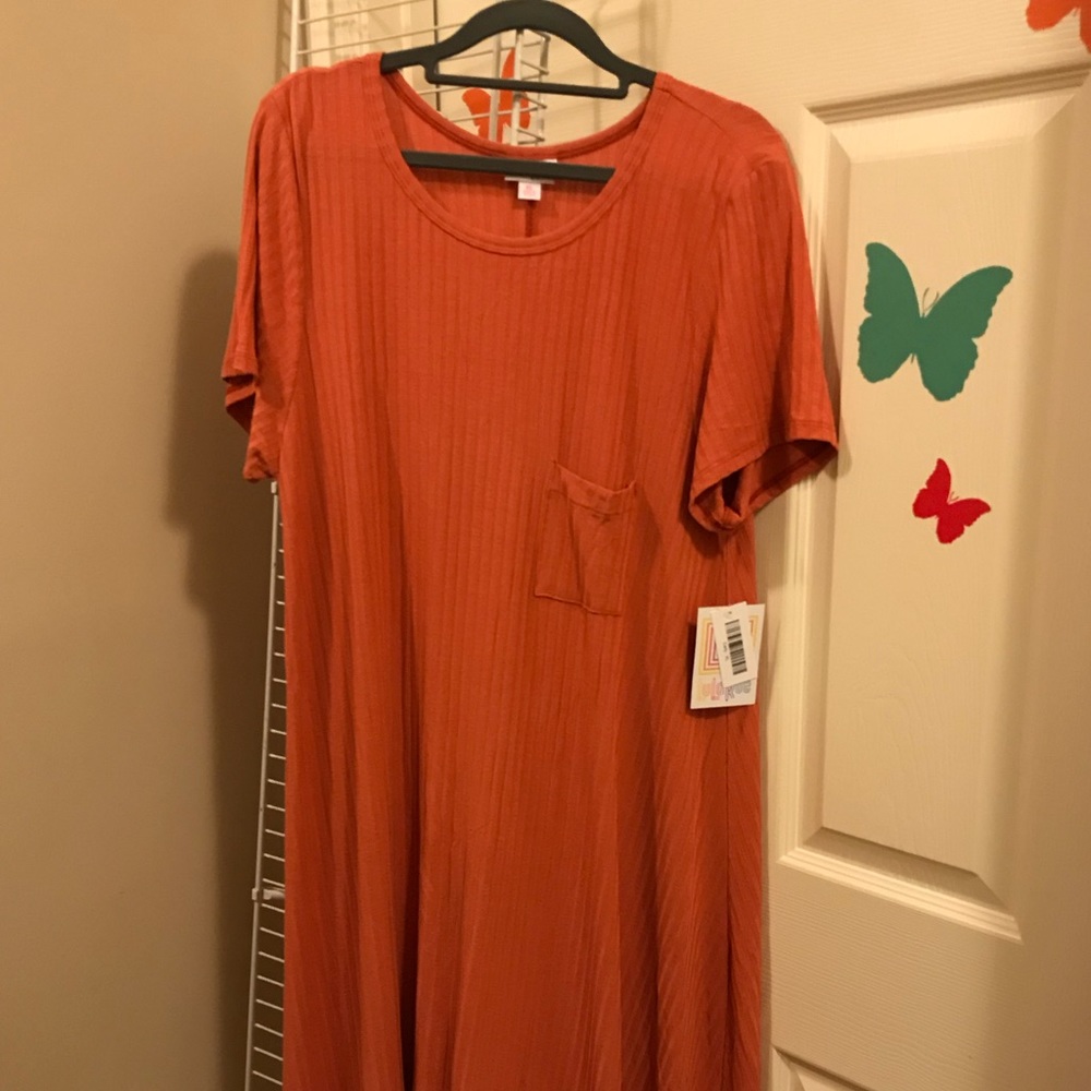 NWT Carly XL ribbed burnt orange
